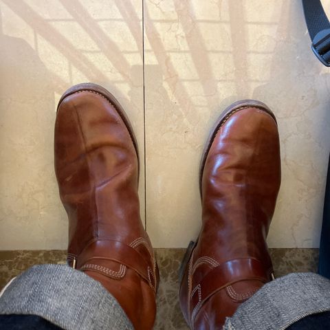 View photo of Raland Bootmaker Engineer Boot in Tarnsjo Garveri Vegetable Tanned Horsehide