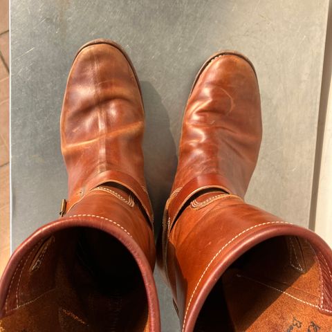 View photo of Raland Bootmaker Engineer Boot in Tarnsjo Garveri Vegetable Tanned Horsehide