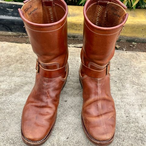 View photo of Raland Bootmaker Engineer Boot in Tarnsjo Garveri Vegetable Tanned Horsehide