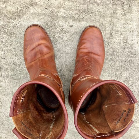 View photo of Raland Bootmaker Engineer Boot in Tarnsjo Garveri Vegetable Tanned Horsehide