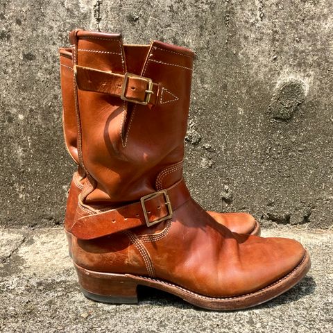 View photo of Raland Bootmaker Engineer Boot in Tarnsjo Garveri Vegetable Tanned Horsehide