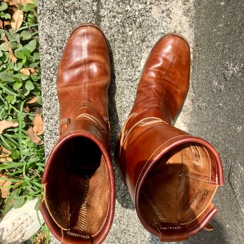 View photo of Raland Bootmaker Engineer Boot in Tarnsjo Garveri Vegetable Tanned Horsehide