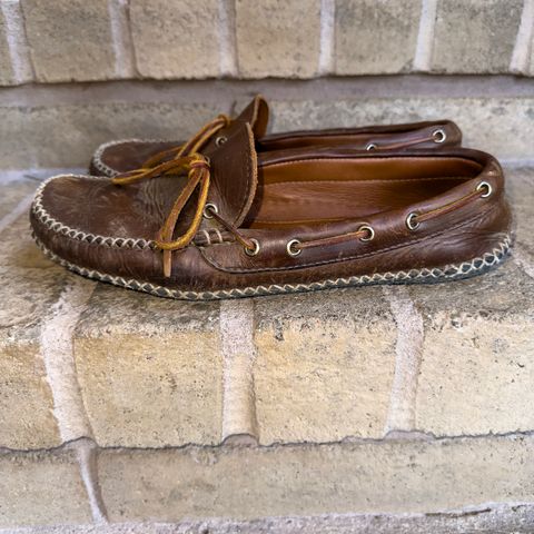 View photo of Quoddy Canoe Moc II in Horween Olive Chromexcel