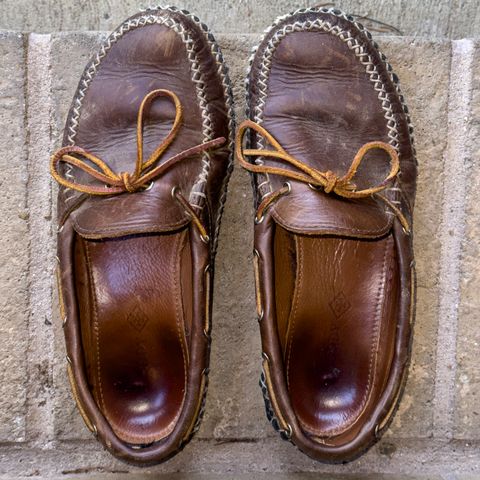 View photo of Quoddy Canoe Moc II in Horween Olive Chromexcel