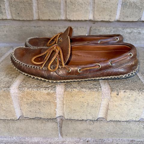 View photo of Quoddy Canoe Moc II in Horween Olive Chromexcel