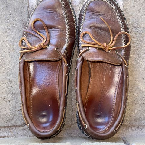 View photo of Quoddy Canoe Moc II in Horween Olive Chromexcel