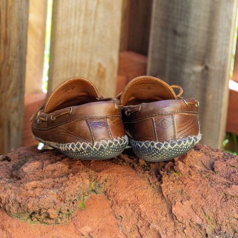 View photo of Quoddy Canoe Moc II in Horween Olive Chromexcel