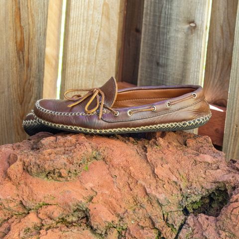 View photo of Quoddy Canoe Moc II in Horween Olive Chromexcel