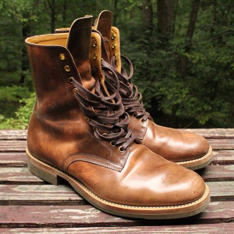 Sagara Sagara / Marine Dress Boots in Rocado Brown Marbled Shell Cordovan