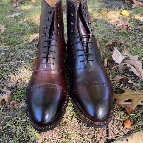 Beckett Simonon Elliot Balmoral Boots in Gruppo Mastrotto Brown Full-Grain Calfskin