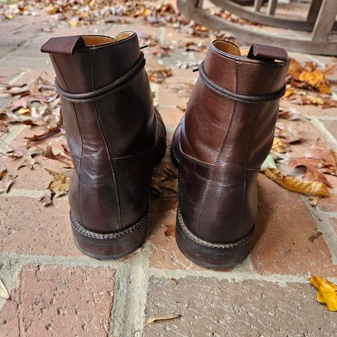 View photo of Beckett Simonon Elliot Balmoral Boots in Gruppo Mastrotto Brown Full-Grain Calfskin