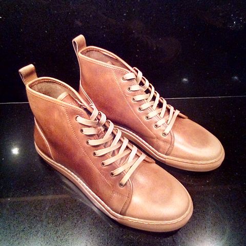 View photo of Goral Goral X Rose Anvil Smugs in Horween Natural Chromexcel