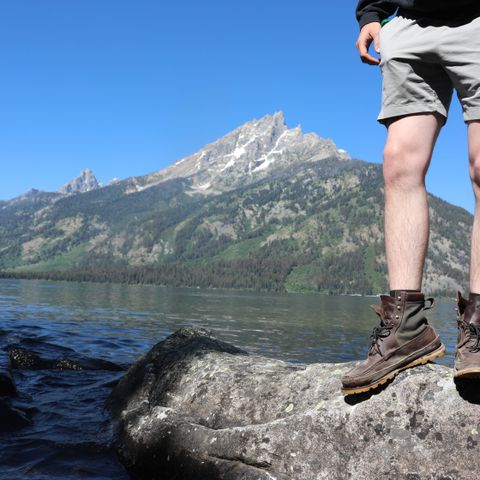 Russell Moccasin Joe's PH in Weathered Oak Timberjack & Russell Moccasin - 18 oz olive cotton twill