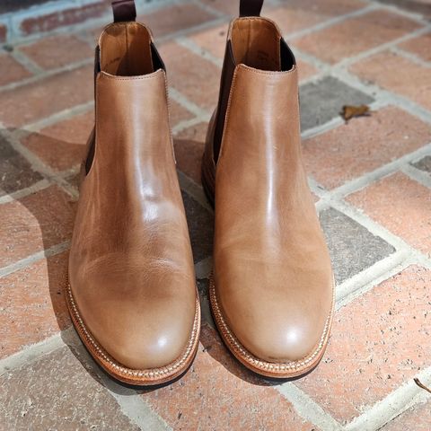 View photo of Grant Stone Chelsea Boot in Horween Natural Chromexcel