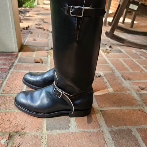 View photo of Black Sign Aviator Boots in Black Teacore Horsebutt