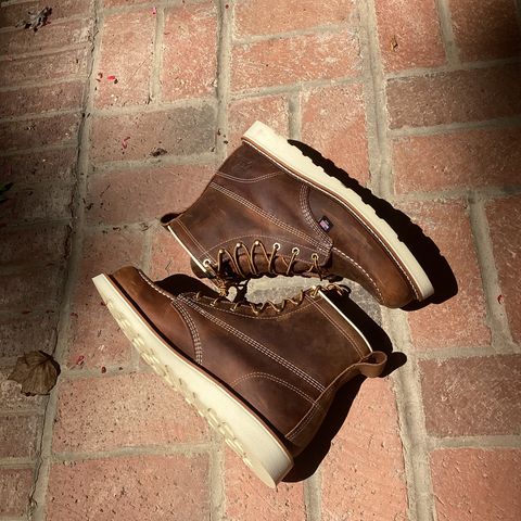 View photo of Thorogood American Heritage 6" Moc Toe in Seidel Trail Crazy Horse