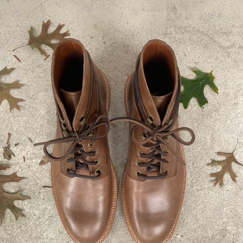 View photo of Grant Stone Diesel Boot in Horween Dune Chromexcel