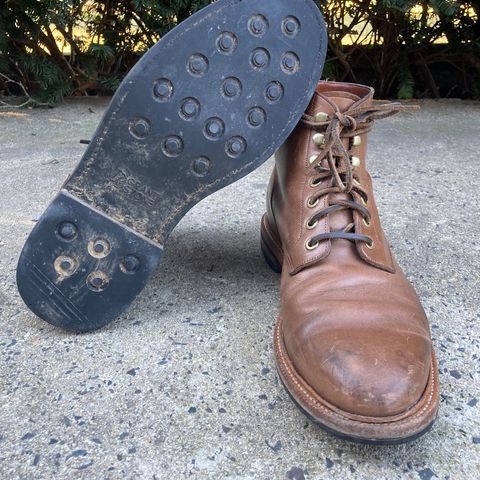 View photo of Grant Stone Diesel Boot in Horween Dune Chromexcel