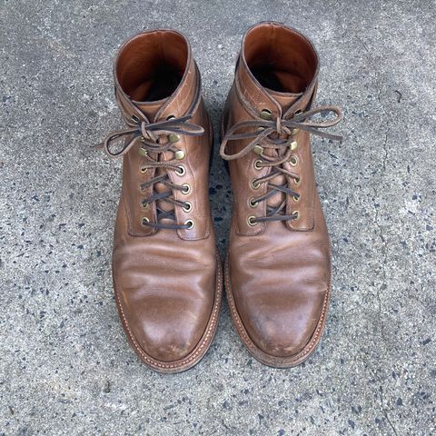 View photo of Grant Stone Diesel Boot in Horween Dune Chromexcel