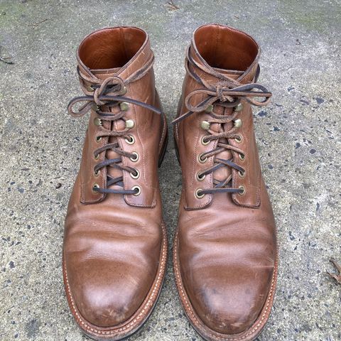 View photo of Grant Stone Diesel Boot in Horween Dune Chromexcel