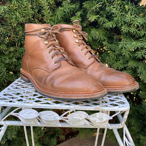 View photo of Grant Stone Diesel Boot in Horween Dune Chromexcel