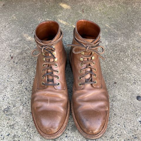 View photo of Grant Stone Diesel Boot in Horween Dune Chromexcel