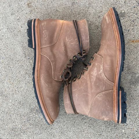 View photo of Grant Stone Diesel Boot in C.F. Stead Natural Waxy Commander Suede