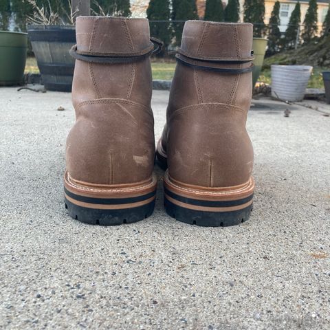 View photo of Grant Stone Diesel Boot in C.F. Stead Natural Waxy Commander Suede