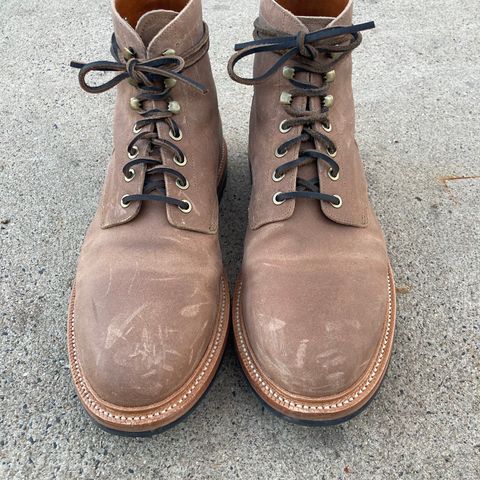 View photo of Grant Stone Diesel Boot in C.F. Stead Natural Waxy Commander Suede