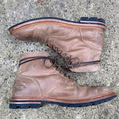 View photo of Grant Stone Diesel Boot in C.F. Stead Natural Waxy Commander Suede