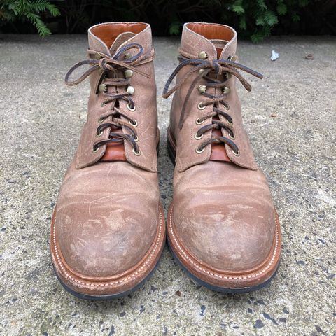 View photo of Grant Stone Diesel Boot in C.F. Stead Natural Waxy Commander Suede