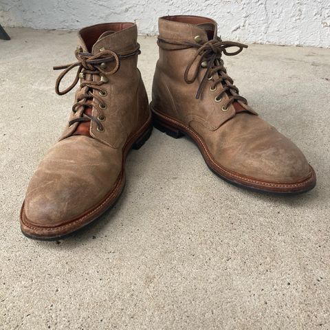 View photo of Grant Stone Diesel Boot in C.F. Stead Natural Waxy Commander Suede