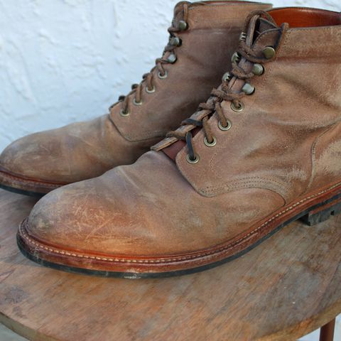 View photo of Grant Stone Diesel Boot in C.F. Stead Natural Waxy Commander Suede