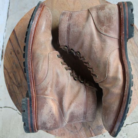 View photo of Grant Stone Diesel Boot in C.F. Stead Natural Waxy Commander Suede