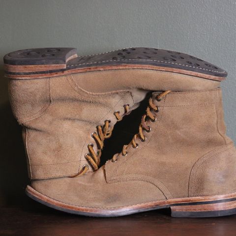 Oak Street Bootmakers Trench Boot in Horween Natural Chromexcel Roughout