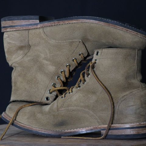 View photo of Oak Street Bootmakers Trench Boot in Horween Natural Chromexcel Roughout