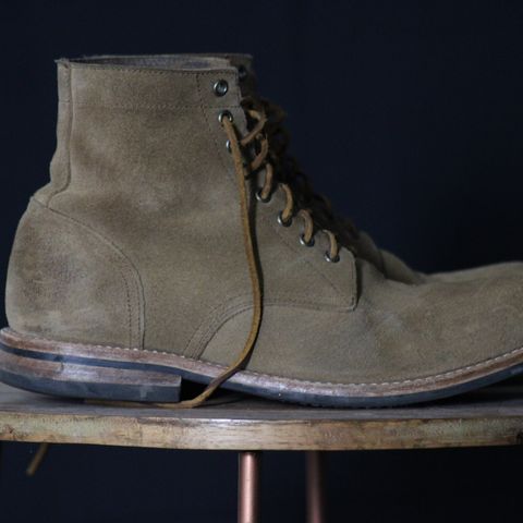 View photo of Oak Street Bootmakers Trench Boot in Horween Natural Chromexcel Roughout