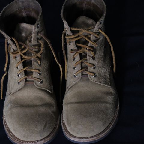 View photo of Oak Street Bootmakers Trench Boot in Horween Natural Chromexcel Roughout