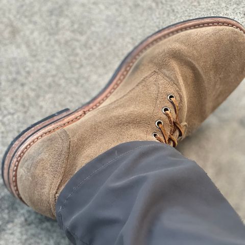 View photo of Oak Street Bootmakers Trench Boot in Horween Natural Chromexcel Roughout