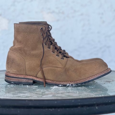 View photo of Oak Street Bootmakers Trench Boot in Horween Natural Chromexcel Roughout