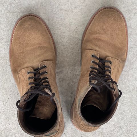 Oak Street Bootmakers Trench Boot in Horween Natural Chromexcel Roughout