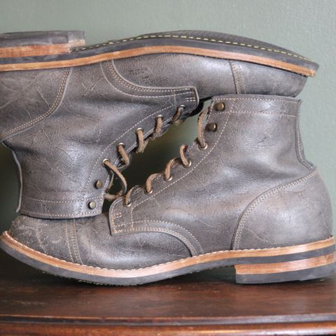 View photo of Truman Cap Toe Boot in C. F. Stead Smokey Gray Waxy Mohawk