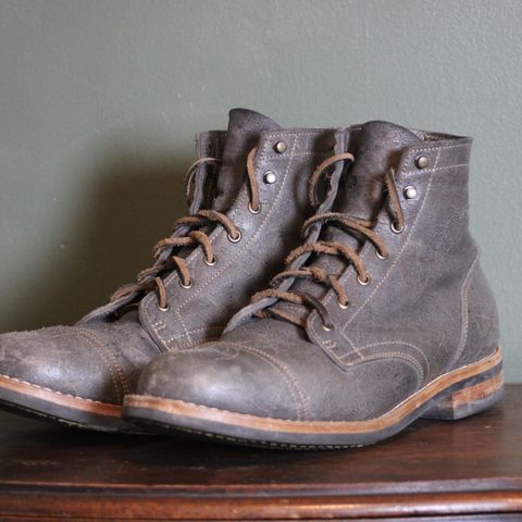 View photo of Truman Cap Toe Boot in C. F. Stead Smokey Gray Waxy Mohawk