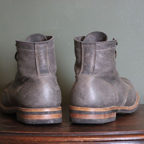 View photo of Truman Cap Toe Boot in C. F. Stead Smokey Gray Waxy Mohawk