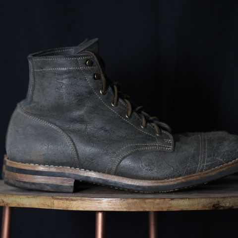 View photo of Truman Cap Toe Boot in C. F. Stead Smokey Gray Waxy Mohawk