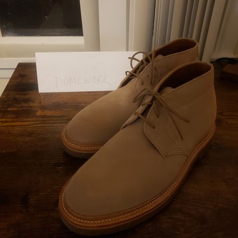 View photo of Grant Stone Unlisted Model in C.F. Stead Tan Repello Calf Suede