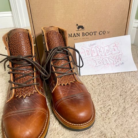 Truman Cap Toe Boot in Gallun leathers Cognac Horse Rump
