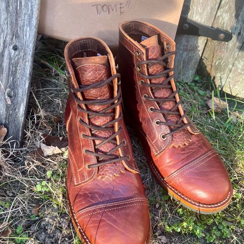 View photo of Truman Cap Toe Boot in Gallun leathers Cognac Horse Rump