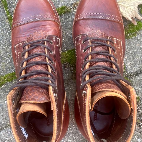 View photo of Truman Cap Toe Boot in Gallun leathers Cognac Horse Rump