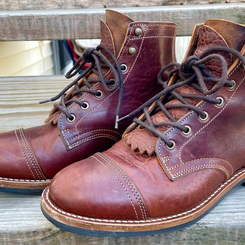 View photo of Truman Cap Toe Boot in Gallun leathers Cognac Horse Rump